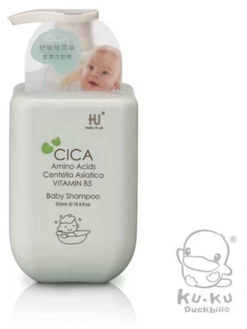 胺基酸 溫和幼兒護膚, 1個, KUKU 舒敏積雪草-寶寶洗髮精