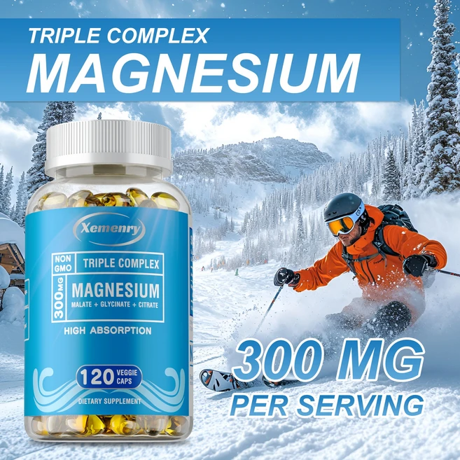 트리플 마그네슘 컴플렉스 | 300mg 마그네슘 글리시네이트 말레이트 및 마그네슘 시트레이트(근육 이완 수면 진정 및 에너지), 1개, 60정 - 쿠팡