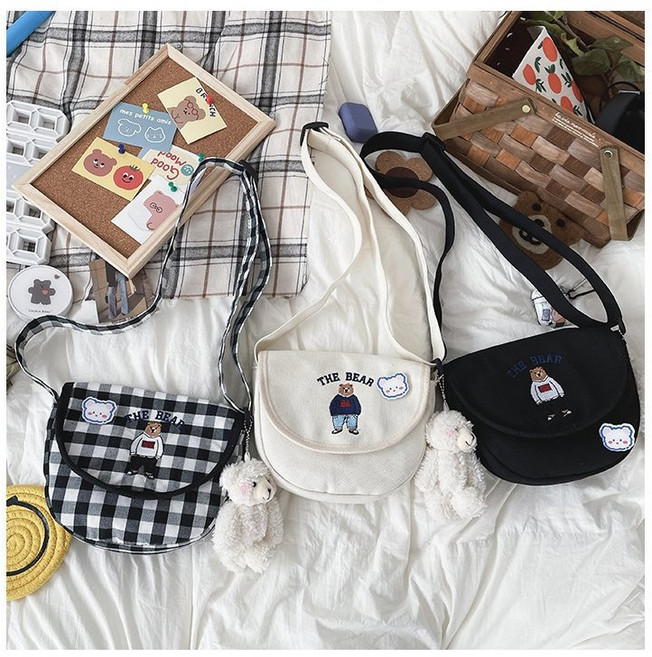 아동 곰돌이 캐릭터 자수 크로스백 핸드폰가방 파우치 여성 여아보조가방 초등학생지갑가방 초등여아 귀여운 휴대폰가방 크로스미니백 남아 외출용미니가방 아이들 외출백 여권가방 소지품가방