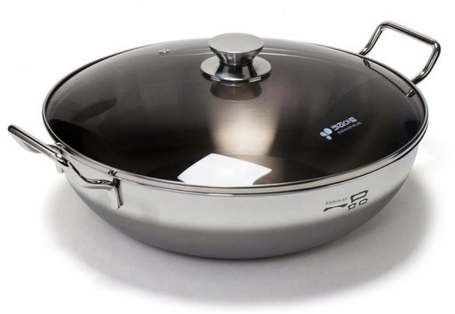 키친아트 [규촌키친] 통삼중 일품 웍 궁중팬 궁중전골 전골팬 전골냄비 (28~36cm) 모음 (양수웍 양수궁중팬 튀김팬 중국요리 중식팬 인덕션궁중팬 인덕션전골냄비 인덕션웍), 33cm, 1개