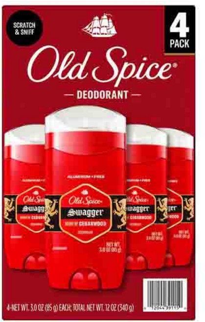 올드스파이스 스웨거 데오드란트 알루미늄 프리 CEDERWOOD 향 Old Spice Swagger Deodorant, 4개, 85g