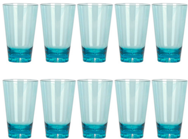 업소용 PC 라운드 물컵 200ml 플라스틱컵 R80, 10개, 그린