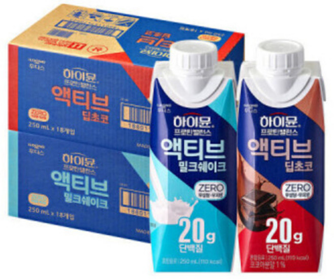 일동후디스 하이뮨 프로틴 밸런스 액티브 제로세트 (밀크쉐이크18입+딥초코18입), 일동후디스 하이뮨 프로틴 밸런스 액티브 제로세트밀크쉐이