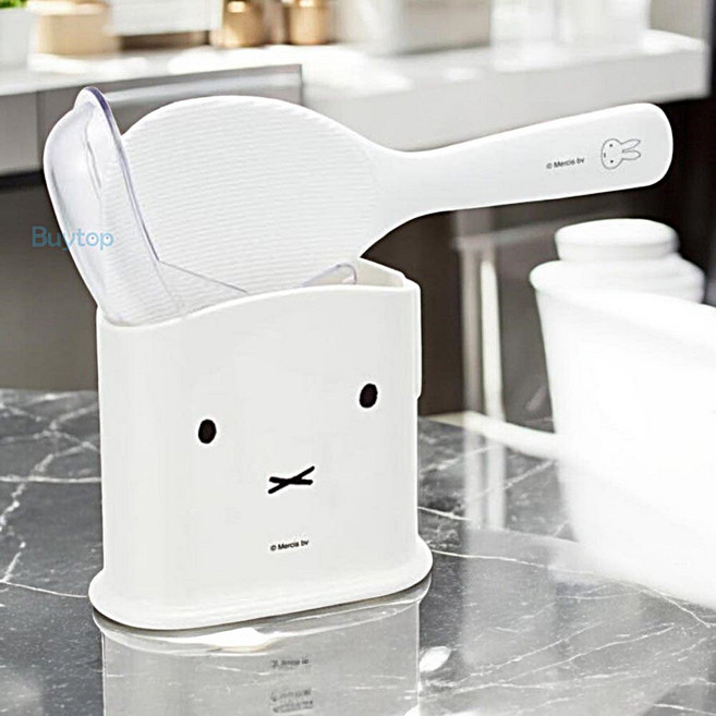 일본 스케이터 밥알이 붙지 않는 미피 주걱 케이스 세트, 1개, 화이트