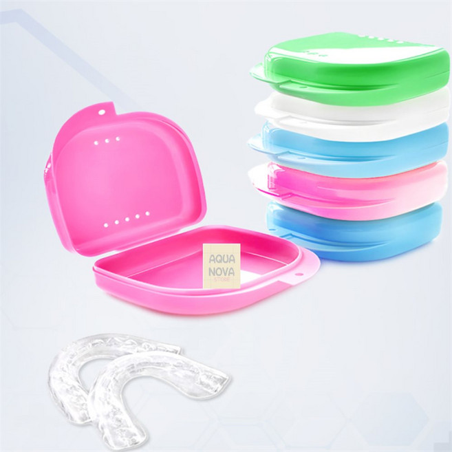 [아쿠아노바] 교정기 틀니 케이스 보관함 틀니케이스 틀니통 틀니보관 틀니관리용품 마우스피스케이스 틀니보관함, 1개, 1개