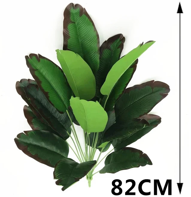 바나나나무 대형 인공 바나나 나무 플라스틱 수 잎 가정 정원 웨딩 열대 식물 8090cm, [02] 바나나나무 82cm Burnt edge, 1개