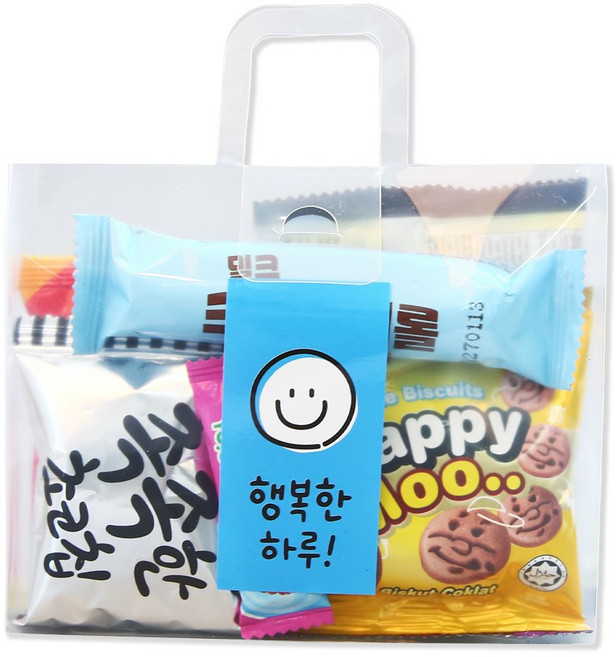 한봄 어린이집 구디백 생일답례품 손잡이구디백 간식꾸러미, 1개, 간식 6종