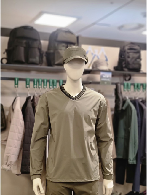 웨스트우드 남성 봄 아웃도어 우븐 브이넥 티셔츠 기능성 등산 긴팔티 WO1MCTR4051