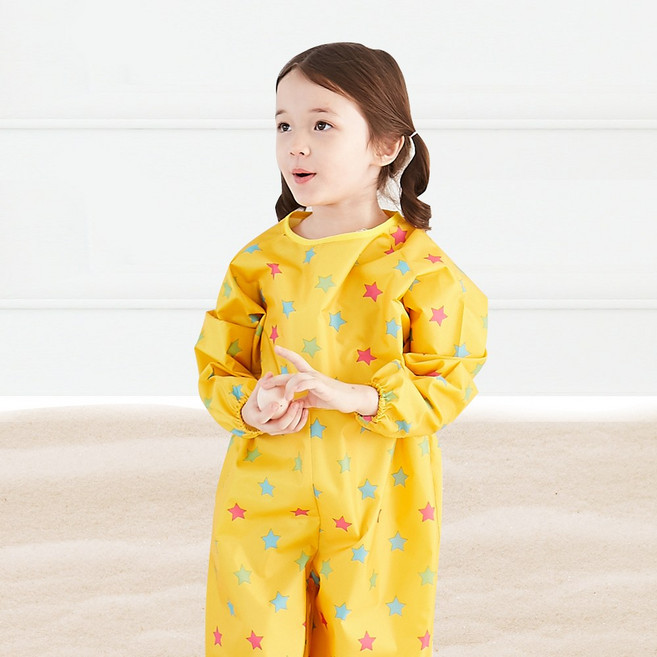 엘리몽 아기 전신 미술가운, 해피스타 옐로우