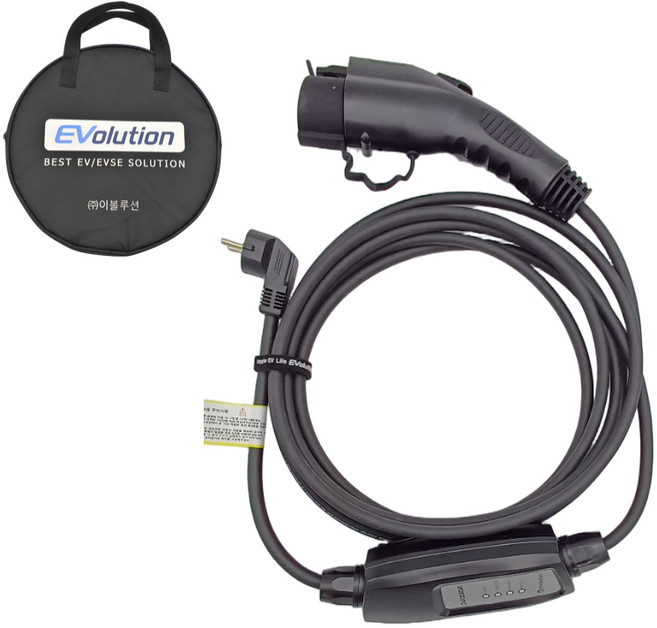 (케이스 포함) 이볼루션 전기차충전기 DUOSIDA 13A 220V 가정용 완속 충전케이블 이동형 휴대용 아이오닉5 EV6 포터2 봉고3 코나 볼트 니로 GV60 PHEV, 1세트, 5m