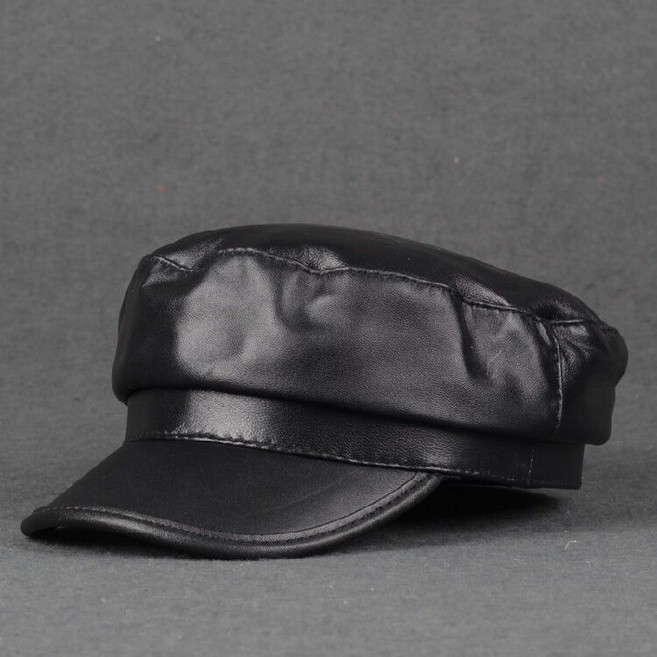 남녀공용 양가죽 플랫캡 마린캡 캐주얼 패션 모자
