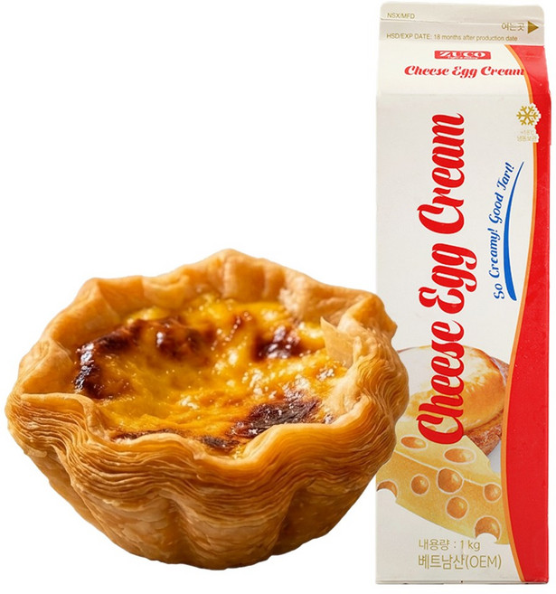 굿브랜드 대용량 에그타르트만들기 페스츄리 플라워 쉘 30g x 26개 + 치즈에그크림 1L