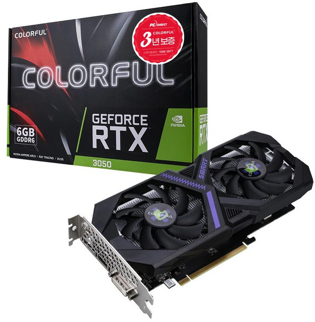 COLORFUL 지포스 RTX 3050 GAMING DUO V4 D6 6GB 피씨디렉트