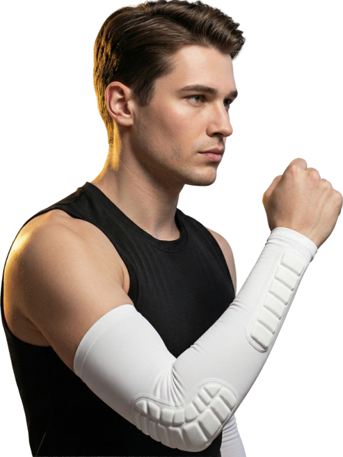 타이트엔드 DES 쿠션 팔토시 보호대 좌우세트 화이트, 1세트