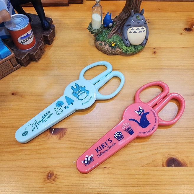 일본 지브리 토토로 마녀배달부 고양이 지지 캐릭터 미술 놀이 안전 커버 캡 공작 가위