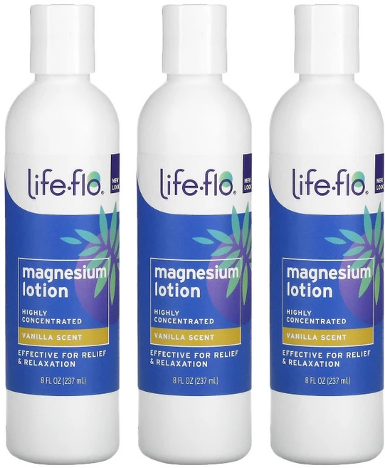 라이프플로 마그네슘 로션 바닐라 237ml(8fl oz) x 3, 237ml, 3개 - 쿠팡