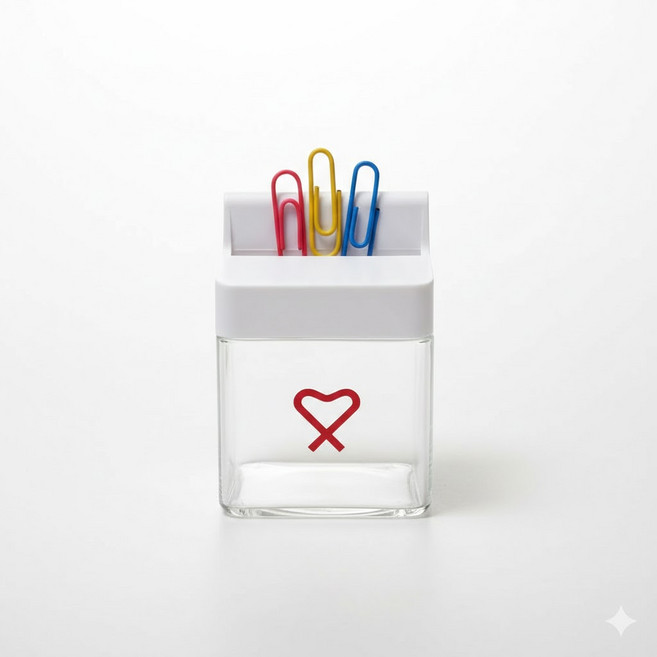 바이하츠 사각 자석 클립통 핀 보관함 데스크 정리함 사무용품