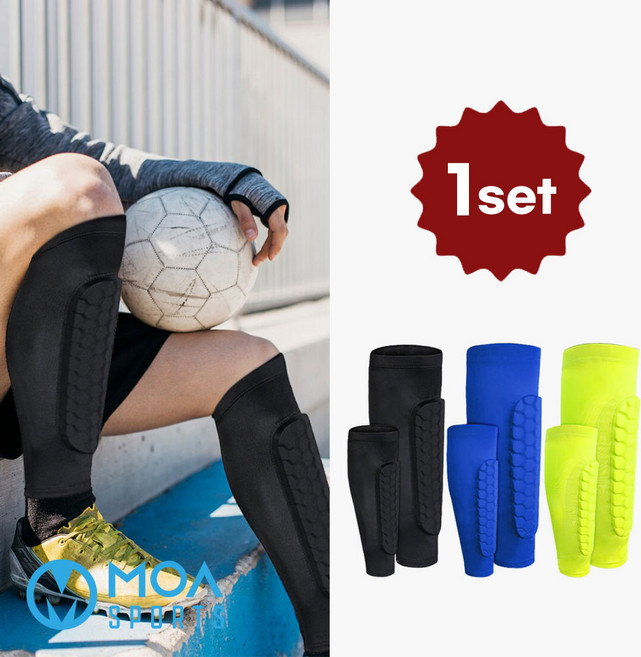 일체형 정강이보호대 2개 1세트 축구 신가드 스포츠보호대, 라이트그린