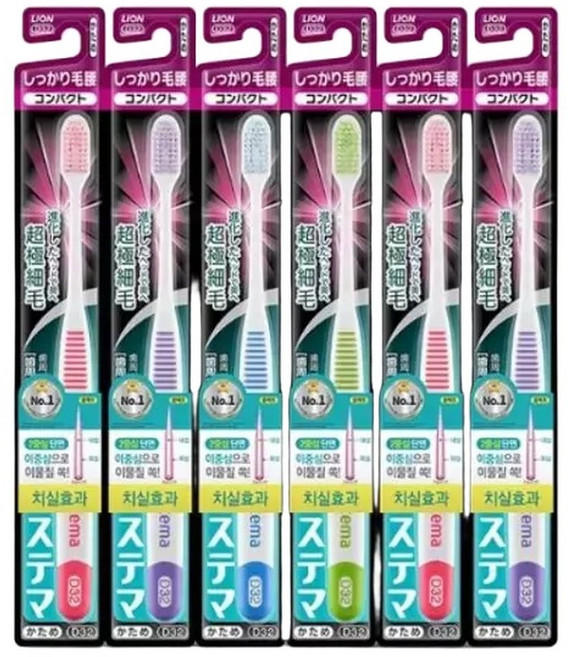 시스테마 시카리케고시 콤팩트하드 칫솔 6개입, 1개