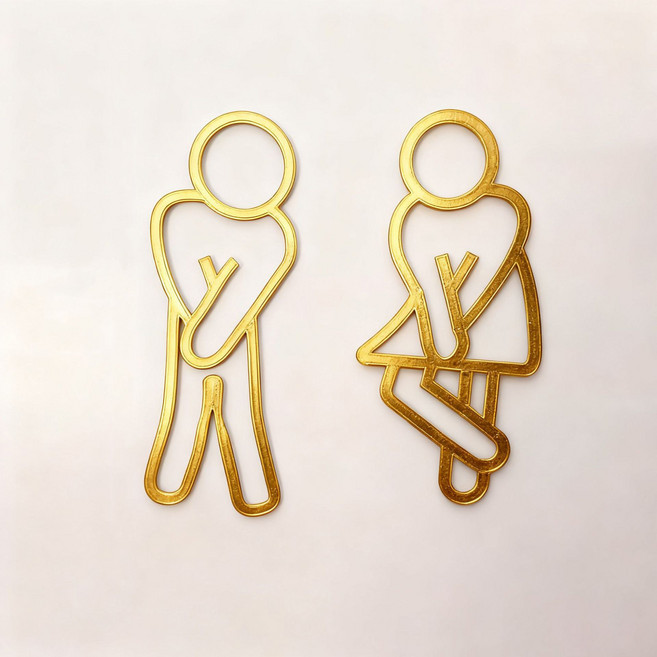 몽드라팡 남녀 화장실 표지판 스티커, 1개, 금색