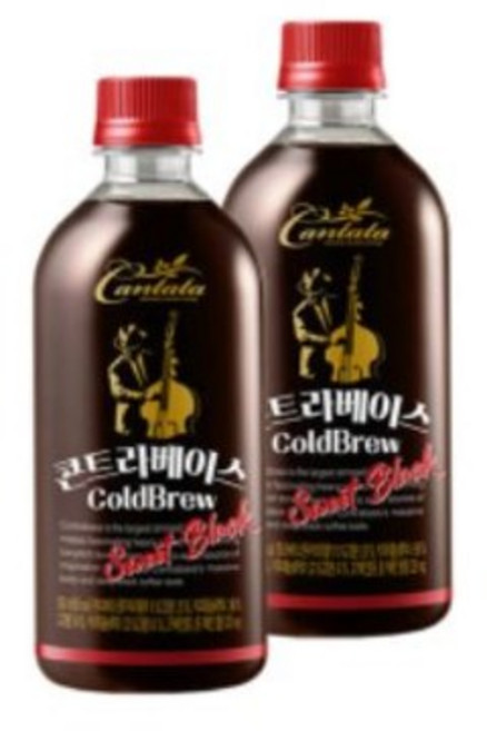 롯데칠성음료 칸타타 콘트라베이스 콜드브루 스위트블랙, 500ml, 23개