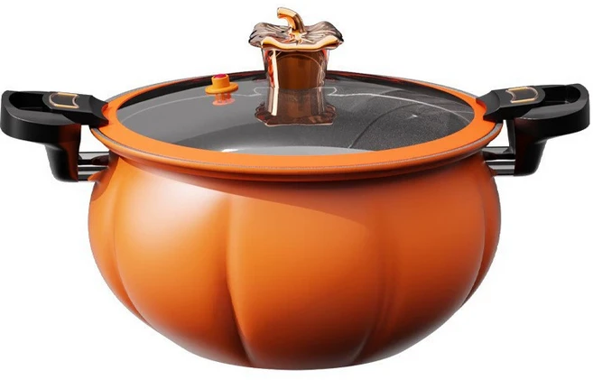 WHH 대용량 저압냄비 양수 압력솥 인덕션 가스렌지 갈비탕 냄비 28cm, 1개, 오렌지