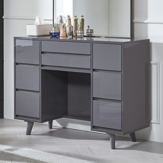 가구에 반하다 카빈 고정형 화장대(거울미포함) A023 고광택 하이그로시, 그레이