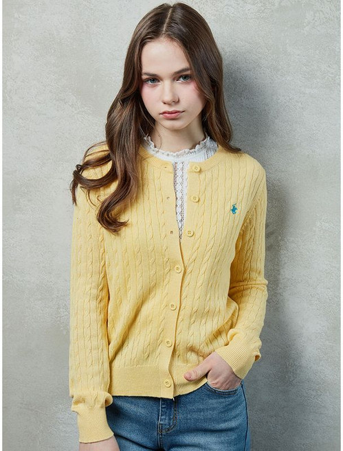 비버리힐스폴로클럽 여성 케이블 라운드 니트 폴로 가디건 TK001