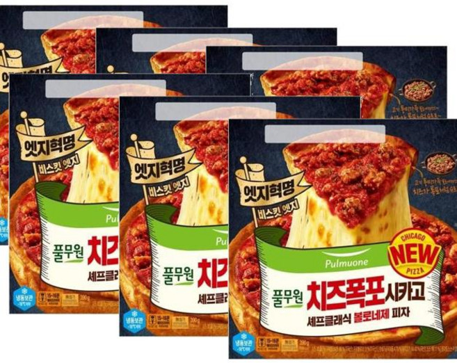 풀무원 치즈폭포 시카고 셰프클래식 볼로네제피자, 390g, 6개