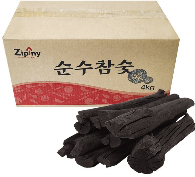 지피니 맹그로브숯 4kg 참숯 숯장작 망그로브숯 캠핑숯 불멍숯, 1개