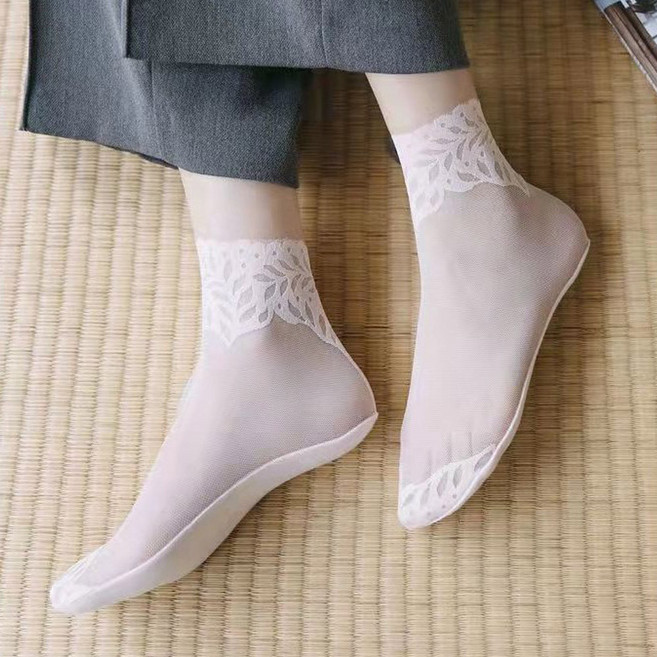 1/2/3구성 여름 메쉬 레이스 망사 발목 스타킹 시스루 앵클삭스 양말 덧신