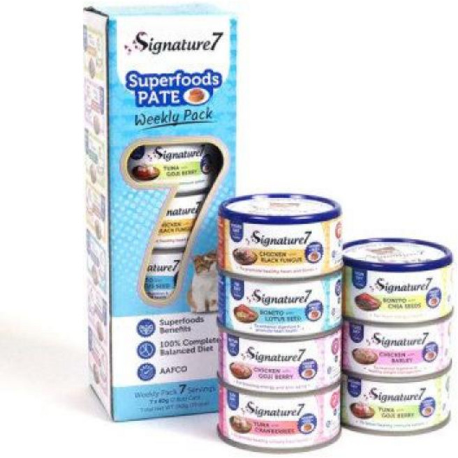 시그니쳐7 파테캔 고양이 슈퍼푸드 주식캔 80g, 7개