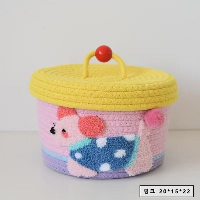 소소마켓 대용량 커버 먼지 수납통 가정용 귀여운 강아지 잡화 수납함, 1개, 핑크