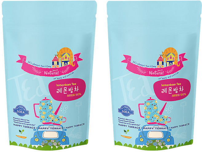 50+50티백 레몬밤차 삼각티백 허브차, 50g, 2개, 50개입