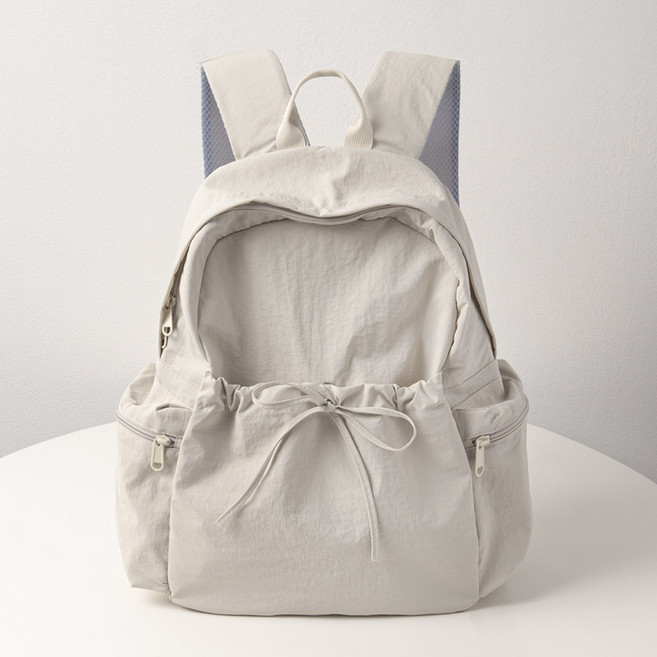 엔도르시 여성용 리본 셔링 포켓 나일론 백팩 EBA341