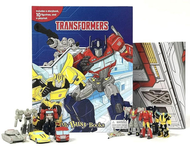 [5] Transformers My Busy Books - Storybook 10 figurines playmat