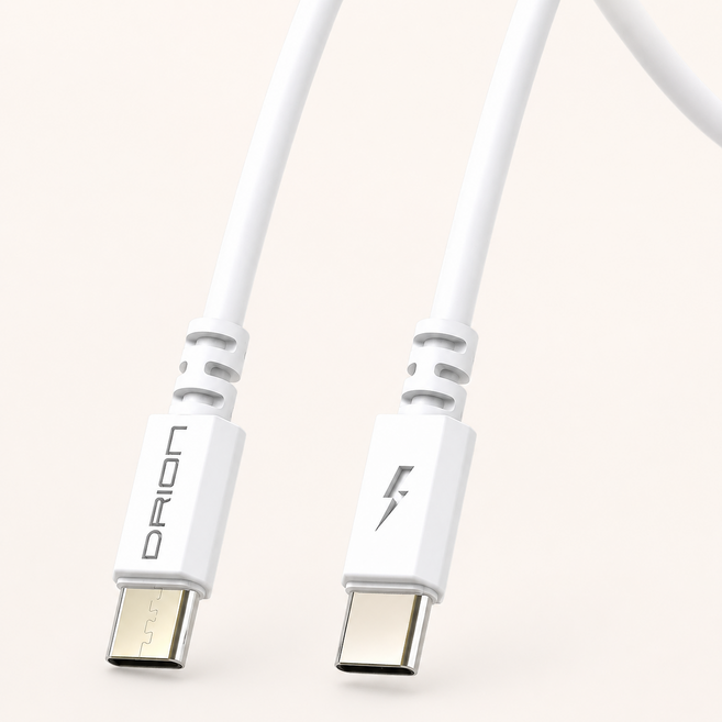 드리온 100W PD CtoC 핸드폰 휴대폰 노트북 초고속 충전 데이터 케이블 1.5M, 1개, 화이트, 150cm