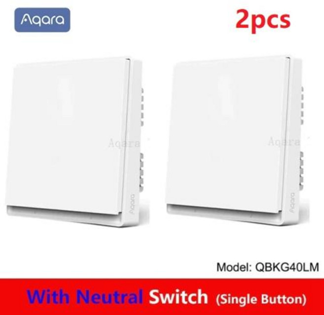 Aqara 스마트 벽 스위치 E1 ZigBee 3.0 Xiaomi Mi Home homek APP 용 중립 없음 스마트 홈 무선 키 라이트 스위치, [05] WithNeutral 1key2pcs