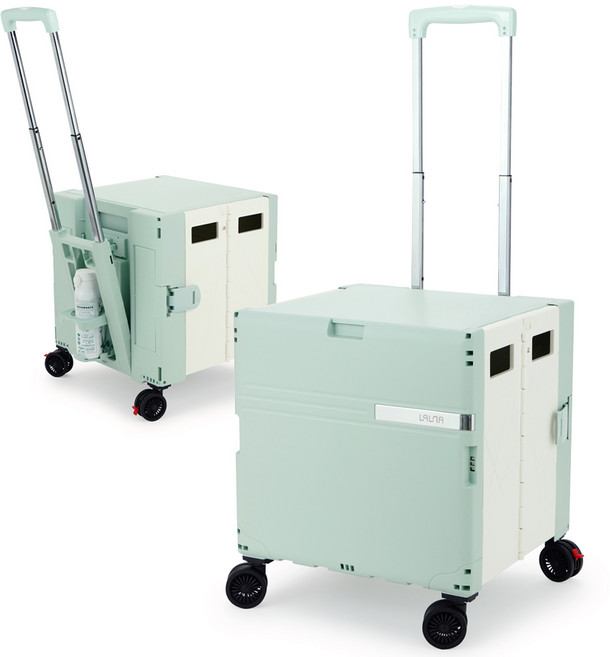 랄라 플렉시블 Premier 360도 4바퀴 접이식카트 XL, 베이비민트X크림, 1개