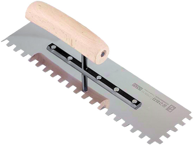 공구하자 타일 압착 고대 톱니 흙손, 길이 250 x홈깊이 8mm, 1개