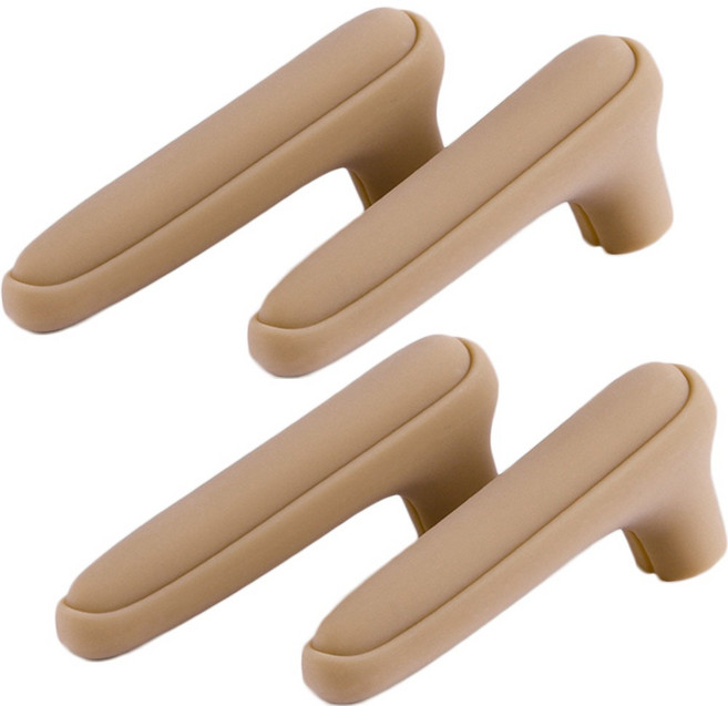 정전기 방지 폼폼 실리콘 일자형 손잡이 커버 문고리 현관문, 브라운, 4개