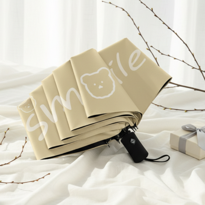 UV 스마일베어 3단 자동우산 양산 초등우산