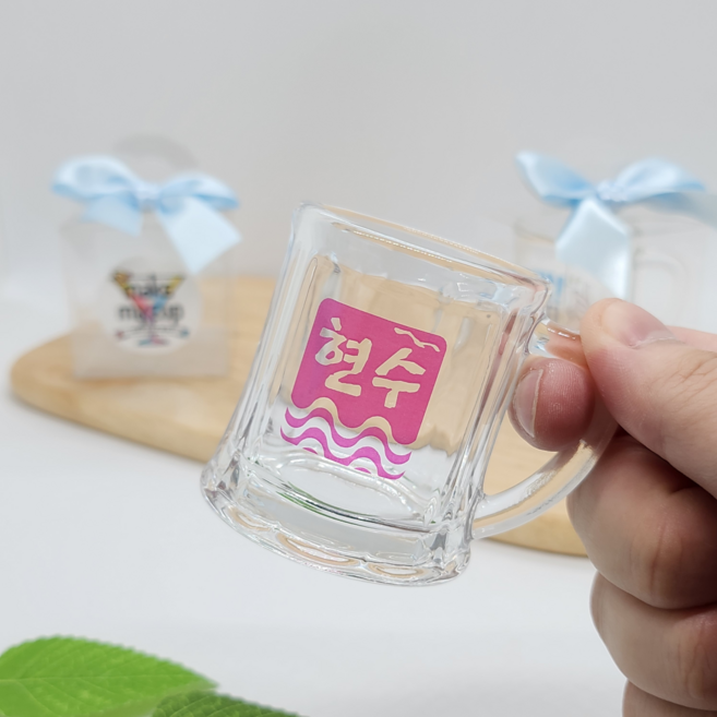 처음처럼 대선 딱좋은데이 커스텀 손잡이 소주잔, 손잡이_대선 블루, 1개