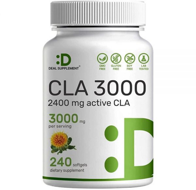 Ultra Strength CLA 3000mg | 소프트젤 240개 잇꽃 오일의 활성 공액 리놀레산, Ultra Strength CLA 3000mg | 소프, 1개, 240정