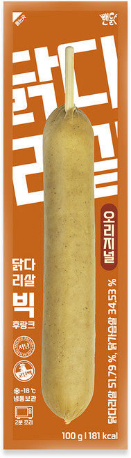 뺀닭 닭다리살 닭가슴살 빅 후랑크 소세지 오리지널, 20개, 100g
