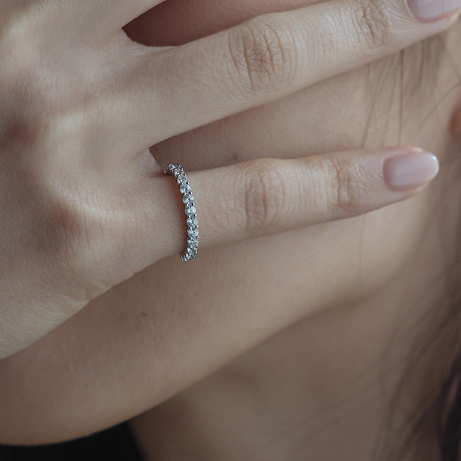 라퐁텐 렐 2.5mm 큐빅 가드링 테니스 반지