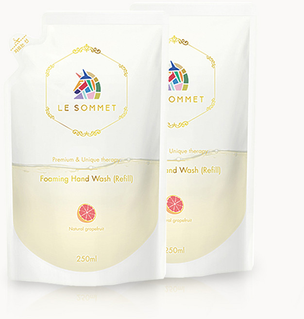 르소메 프리미엄 포밍 자몽향 거품 세균 제거 손세정제 손소독제 핸드워시 리필 250ml, 2개