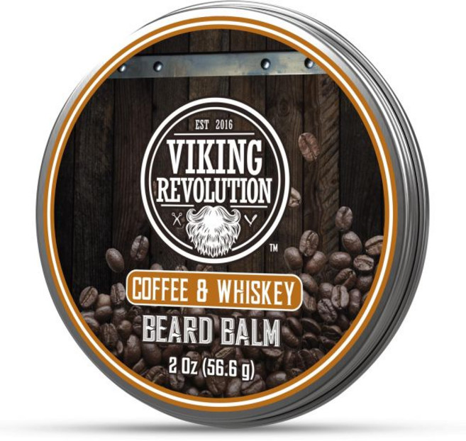 Viking Revolution 바이킹 레볼루션 시더 앤 파인 비어드 밤 - 아르간 오일이 함유된 버터 남성을 위한 연화제 및 보습제 수염용 왁스 2온스 1팩, Coffee Whiskey, 2 Ounce (Pack of 1)