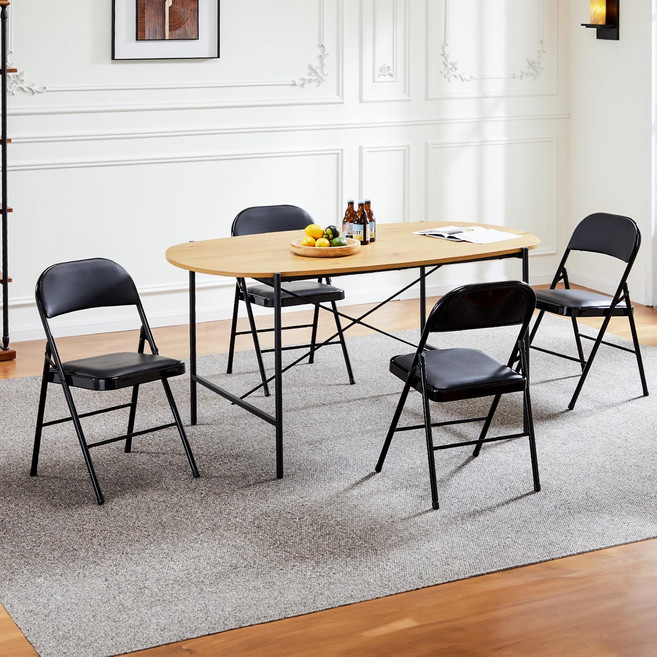 모아니스 접이식 의자, 블랙, 4개