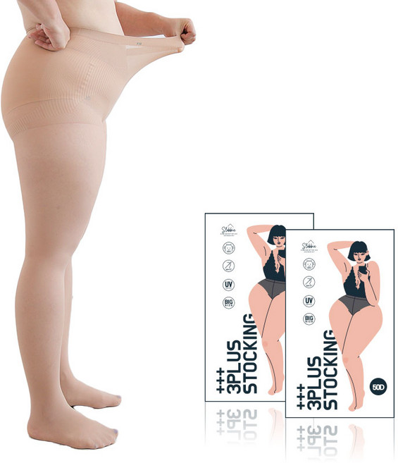 빅사이즈 3PLUS 압박 스타킹 50D 2매